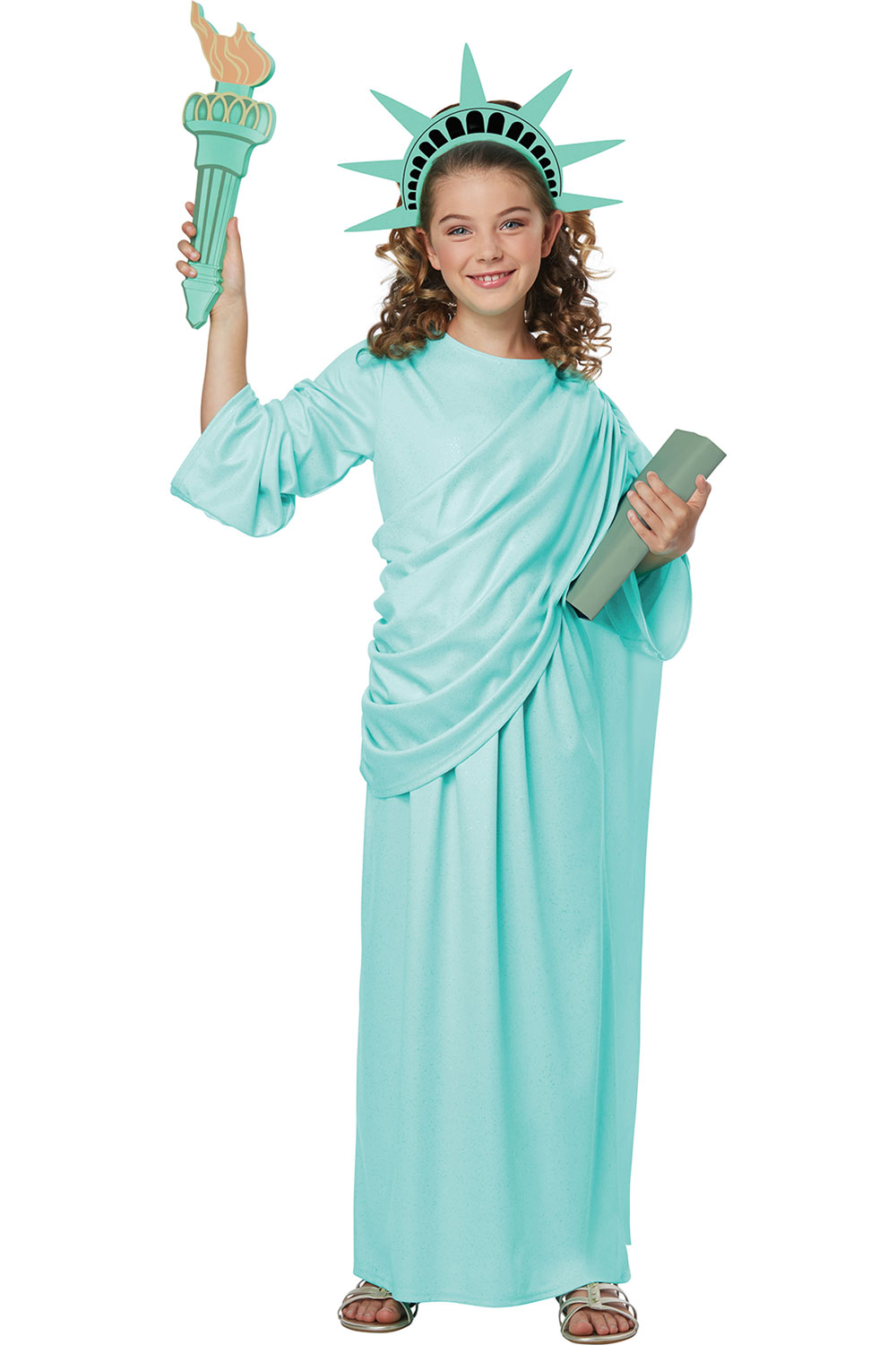 Details about   California Costume Statue Of Liberty USA America Child Halloween Costume 00616 
