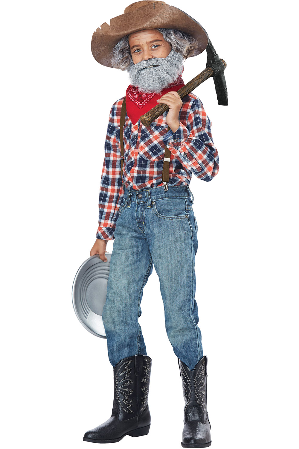 Gold Digger 49ers Western Frontier Old Prospector Miner Costume Kit for  sale online