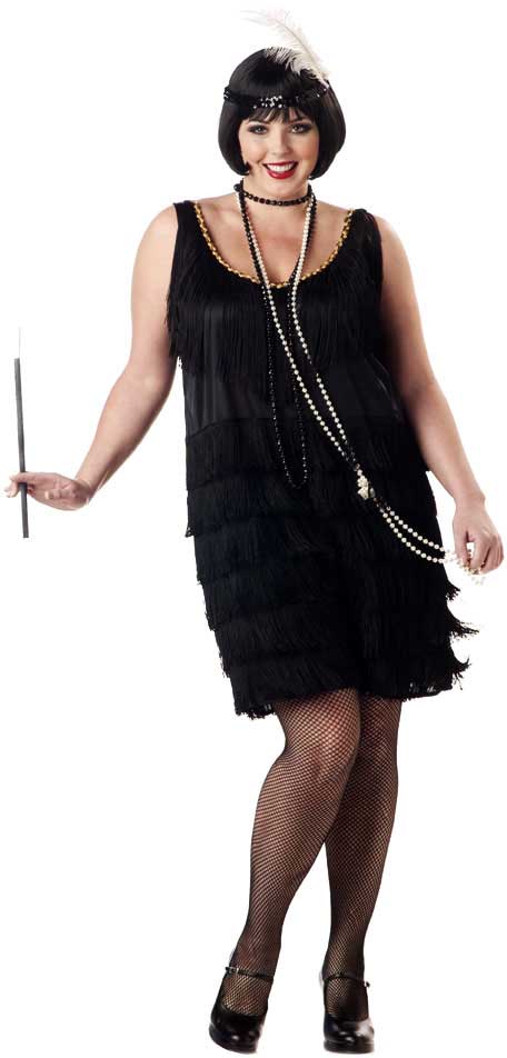Plus+Size+Fashion+Flapper+Holiday+Party+Costume+3x+Black for sale