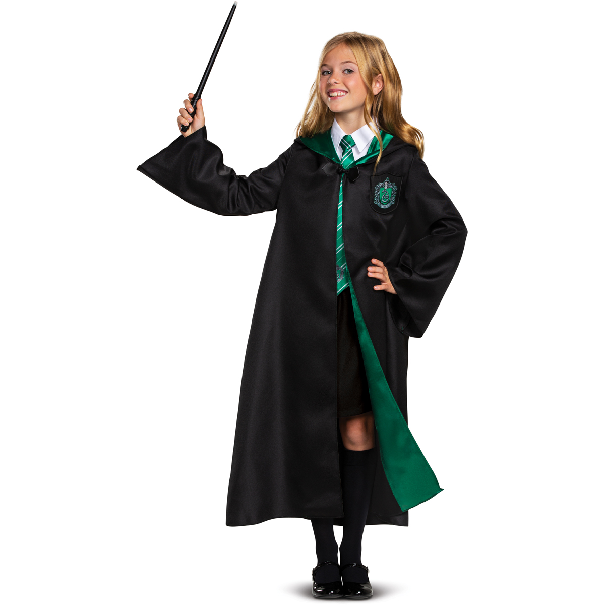 Disguise Licensed Harry Potter Slytherin Robe Deluxe Costume Child 107899