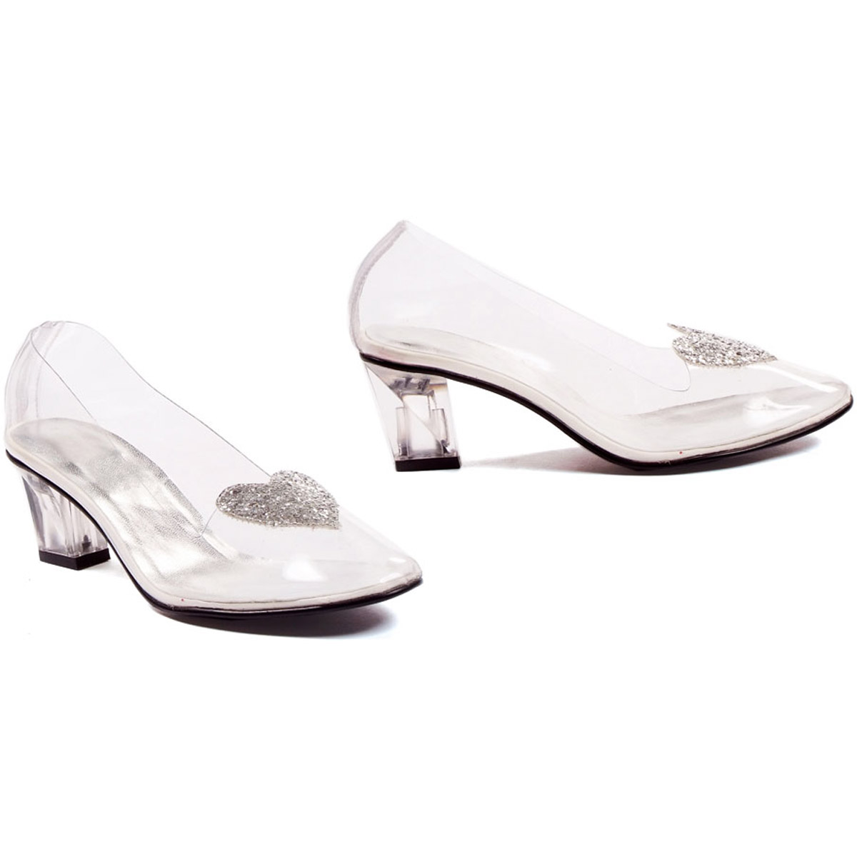 Ellie Cinderella Glitter Hearts Clear Slippers Adult Women Shoes Heels  212/ARIEL
