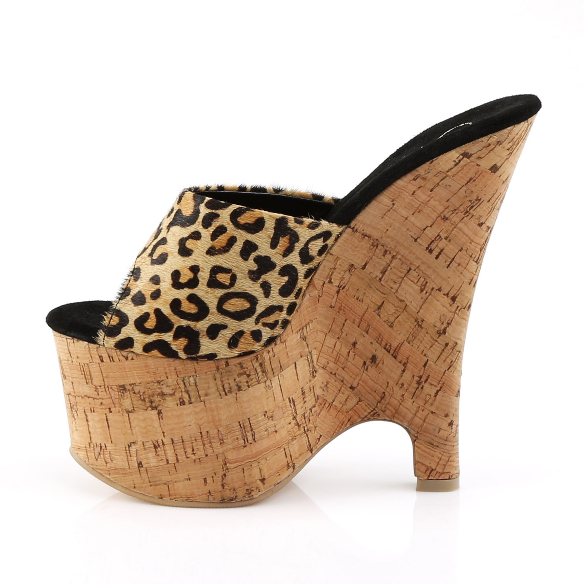 Pleaser Cork Platform Peep Toe Mule Wedge High Heels Adult Women Beau6xx Ebay 1256