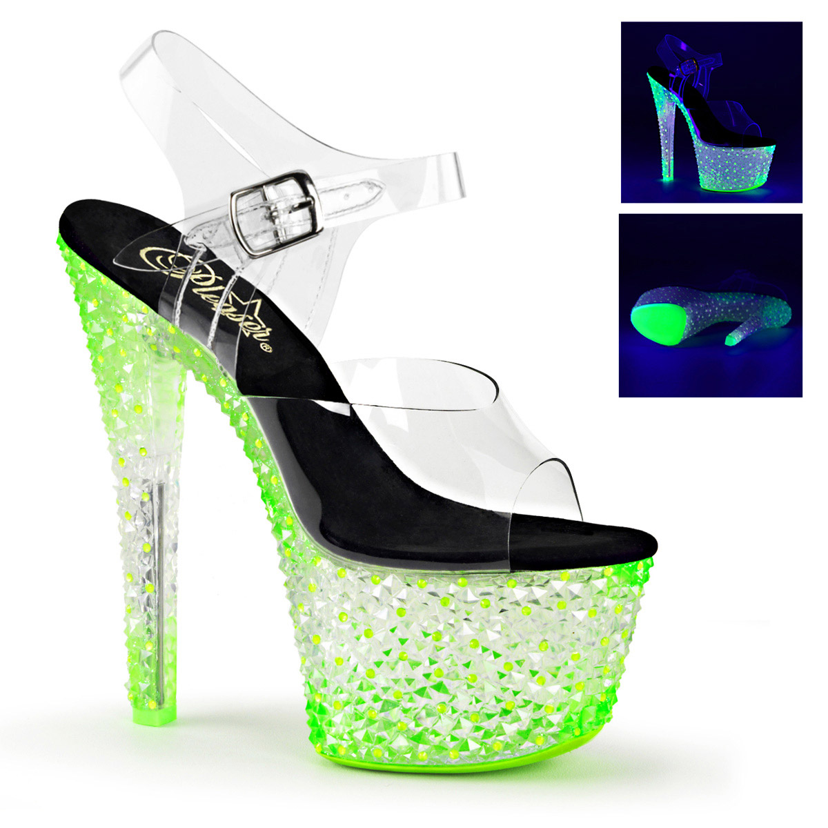 Pleaser 7" Heel Ankle Strap Sandal Neon Adult Women Shoes Sandals CYTL30X