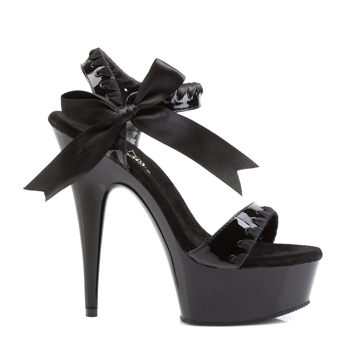 Petite Jolie Crisscross Ankle Strap Buckled Platform Sandals - Black