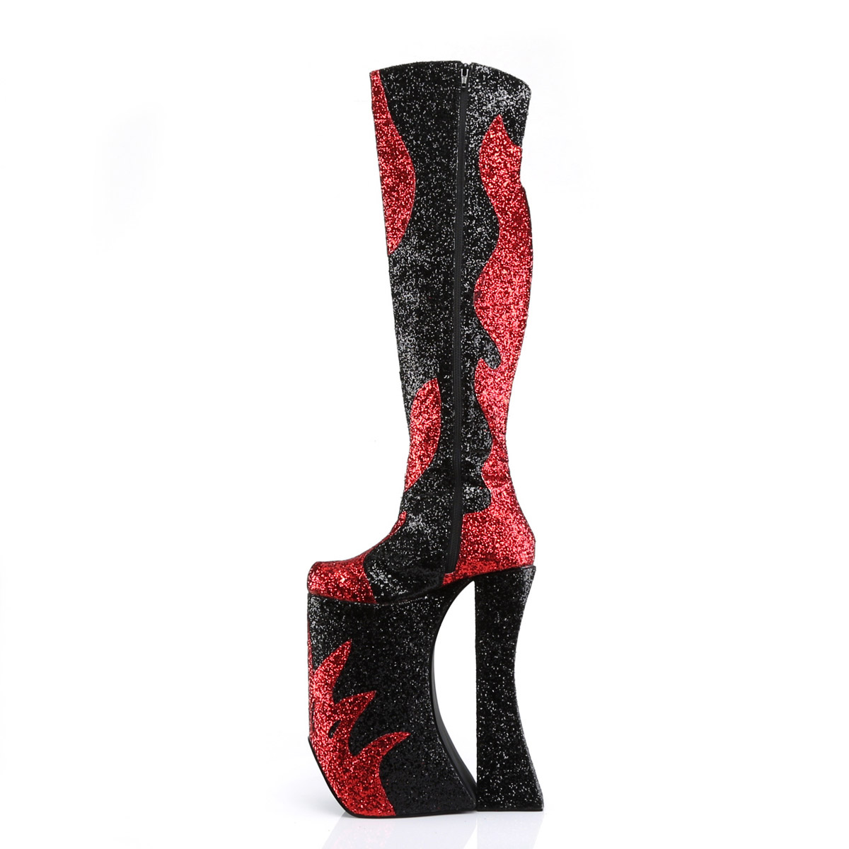 Pleaser Pink Label Punk Flame Platforms Knee High Boots Adult Women SPLASHY3020 | eBay