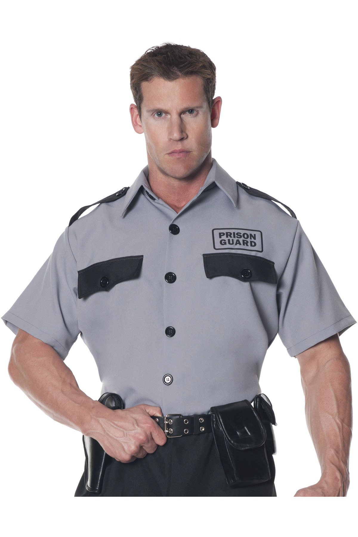 Cool Prison Guard Shirt Police Top Costume Accessory Halloween Adult