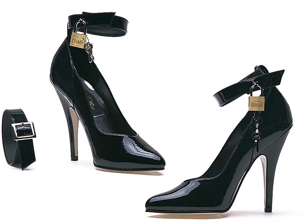 Night Club Lock & Key Pointed Toe Stiletto Pumps High Heels Shoes Adult