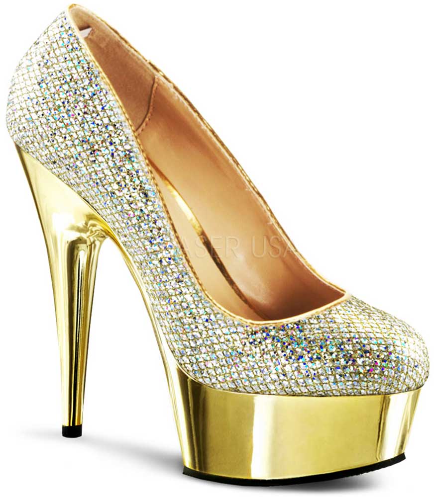 Elegant Jeweled Chrome Platform Stiletto Pumps High Heels Shoes Adult Women eBay