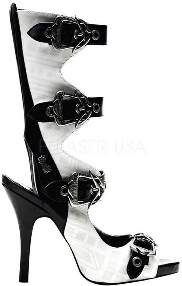 Zombie Apocalypse Neon Glow Stiletto Pumps Knee High Heels Shoes Adult