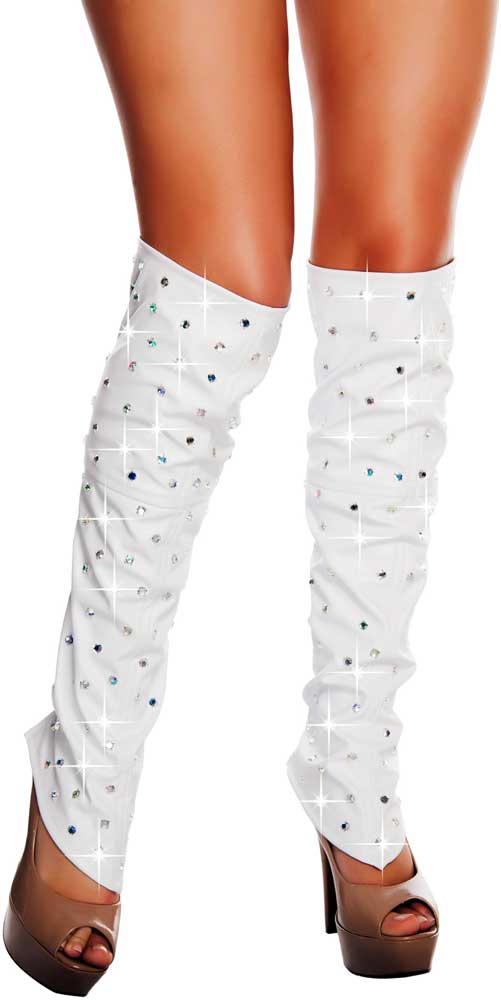 Sexy Rave Wear Clubwear Leatherette Rhinestone Leg Warmers Hosiery Adult Women eBay