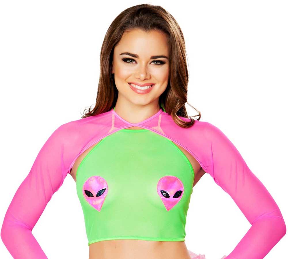 Sheer Sexy Neon Mesh Women Clubwear Edm Rave Shrug Arm Warmer eBay