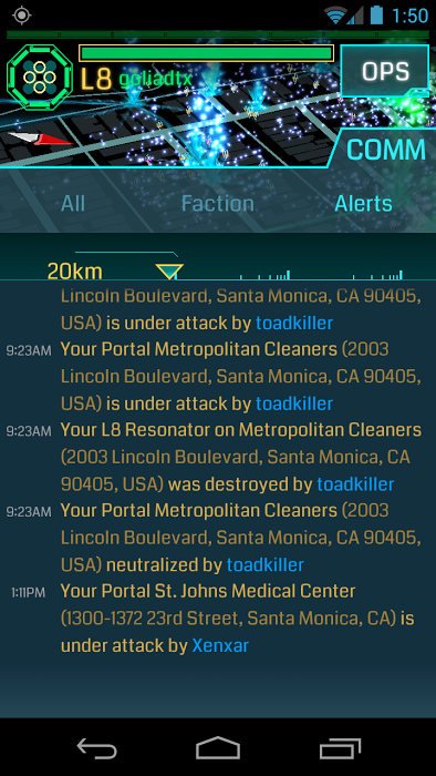 Alerts Tab in the COMM