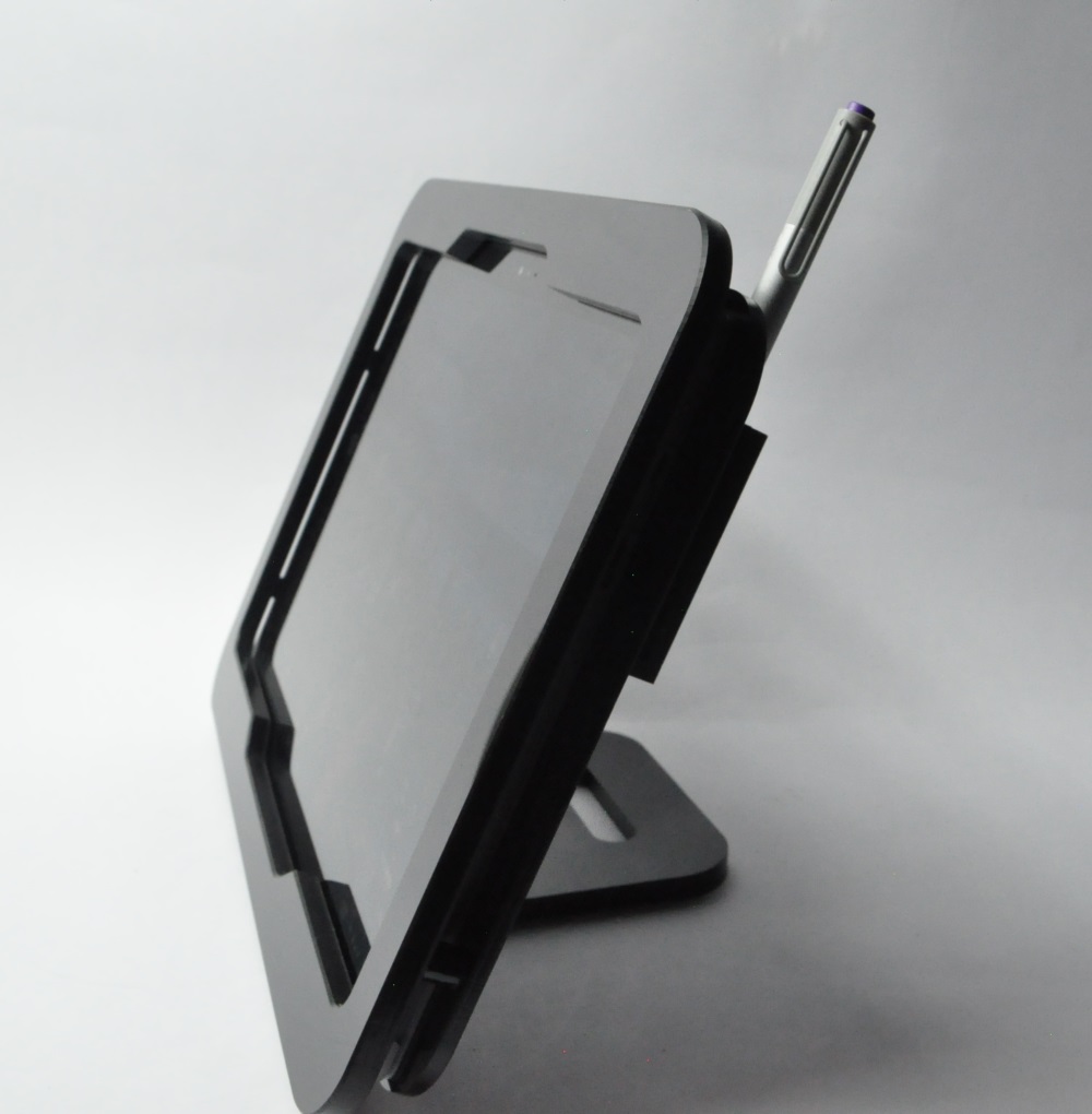 Surface Pro 3 Black VESA Acrylic Security Desktop Wall Mount Case for