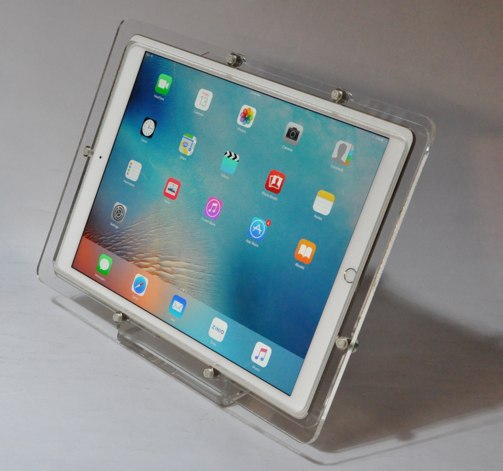 iPad Pro 12.9 Clear Acrylic Desktop Stand Kiosk Show Store Display