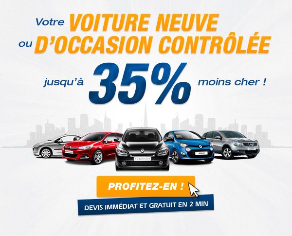 Votre voiture neuve ou d'occasion contrôlée  jusqu'à 35% moins cher - Profitez-en