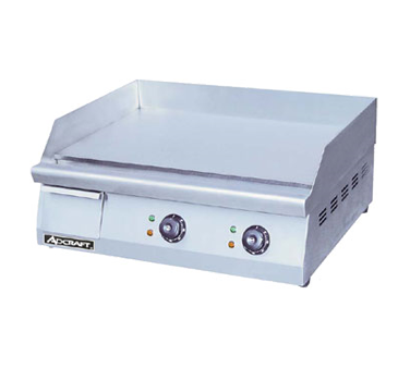 Admiral Craft GRID-24 Griddle, Countertop, Electric, 15-1/2" X 24" Cooking Area, Temperature Control From 120°f To 570°f, Bottom Mounted Grease Collection Pan, 3" Sides And Back Splash, Stainless Steel Construction, 208/240v/60/1-ph, 2680-3570 Watts, 14.9 Amps, Nema 6-20p