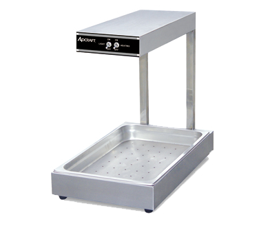 Admiral Craft IDW-940W French Fry/food Warmer Display, 13"w X 22-1/2"d X 19-3/4"h, Top Infrared Heating Element, Unheated And Raised Base, Accessible From Three Sides, Includes A Full Size Food Pan & Perforated Liner, Heavy Duty Stainless Steel Construction, 120v/60/1-ph,
