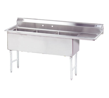 Advance Tabco FC-3-1818-18R-X Sink, 3-compartment, 18" Right Drainboard