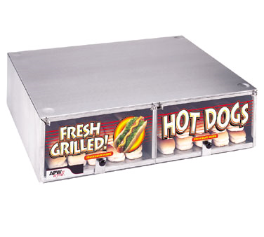 Apw Wyott BC-31 Bun Cabinet, Lift Up Plexiglas Doors, Slanted Hot-rod Rolling Grills, 100 Bun Capacity