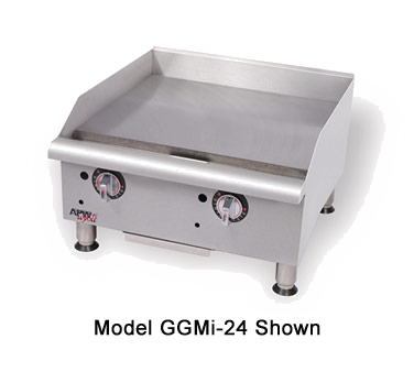 Apw Wyott GGM-18I Griddle, 18", Gas, 4"adjustable Legs, 3/4 Thick Smooth Polished Steel Griddle Plate, 37,500 Btu's