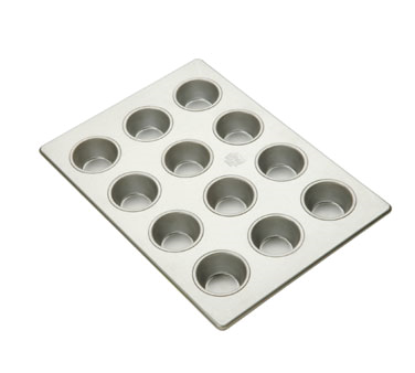 Focus Foodservice 905225 Cupcake Pan, Holds (12) 2-3/4" Dia. Cupcakes, 3 Rows Of 4, 12-7/8" X 17-7/8" Oa, Glazed Aluminized Steel