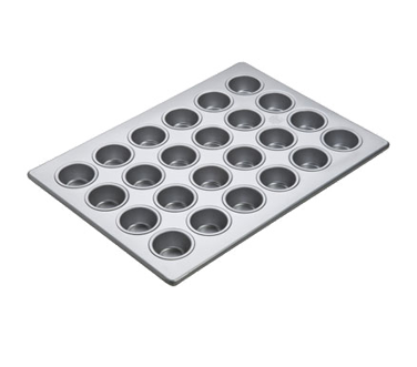 Focus Foodservice 905245 Mini Muffin Pan, Holds (24) 2-1/16" Dia. Mini Muffins, 4 Rows Of 6, 12-7/8" X 17-7/8" Oa, Glazed Aluminized Steel