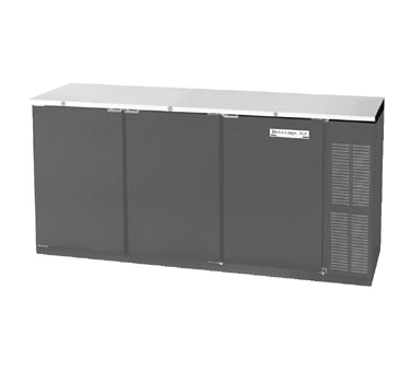 Beverage Air BB72R-1-B Refrigerated Backbar Storage Cabinet, 3-section, 72" W, 34" H, 19.4 Cu. Ft., Designed For Remote Refrigeration, (3) Solid Doors, Snap-in Door Gasket, (6) Epoxy Coated Steel Shelves, (3) 1/2 Barrel Kegs, Interior Fluorescent Lighting With Manual On/of