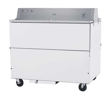 Beverage Air STF49-1-W-02 School Milk Cooler, Forced Air, 49" W, 33-1/2" D, 20.5 Cu. Ft., Dual Access, Exterior Digital Thermometer, Flat Top Carton Capacities, (12) 13" X 13" X 11" Or (8) 19" X 13" X 11 Case Capacities, White Exterior, Galvanized Steel Interior, 5" Heavy Dut