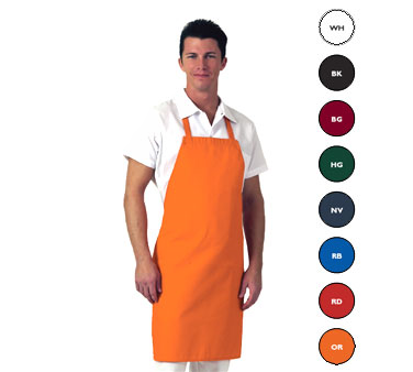 San Jamar 601NP-RB Bib Apron, 28" X 34", No Pocket, Twill (must Order In Multiples Of 12), Royal Blue