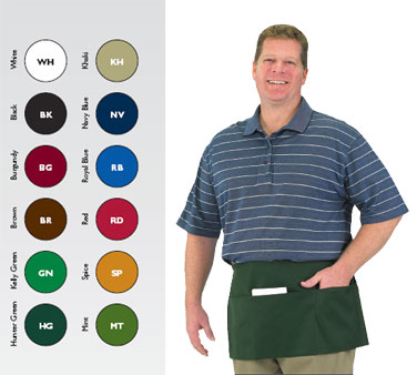 San Jamar 605WAFH-BK Waist Apron, 3 Compartment Pocket, Black