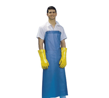 San Jamar 614DVA-BL Dishwashing Apron, 36" X 45", No Pockets, Heavy Duty Braided Ties, 8 Mil Institutional Quality Vinyl, Blue