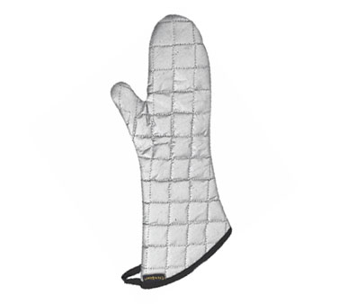 San Jamar 801SG13 Oven/freezer Mitt, 13", Temperature Range: Up To 400° F (204° C) Or Down To 0° F (-18º C) For 15 Seconds, Non-stick Silicone Coated, Rinses Clean, Silver