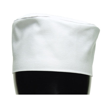 San Jamar H002-R Chef's Pill Box Hat, Regular, Poly Cotton Blend, White, Chef 24/7®
