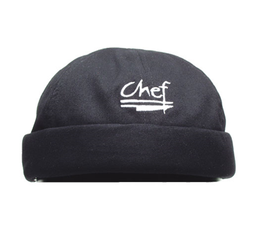 San Jamar H060BK Chef's Beanies, Cotton W/logo, Fits All, Black, Chef Revival®