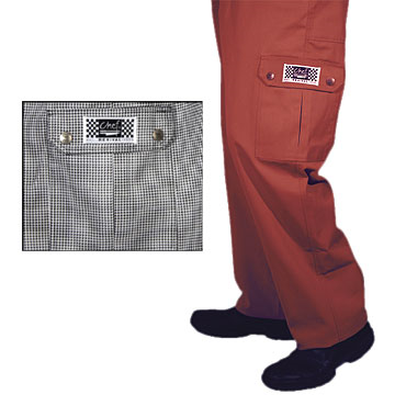 San Jamar P023HT-L Cargo Chef's Pants, Large, Hounds Tooth, 100% Cotton, Chef Revival®