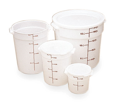 Cambro RFS18148 Storage Container, Round, 18 Qt., 14-7/8" Dia. X 12" High, Natural White, Polyethylene, Nsf