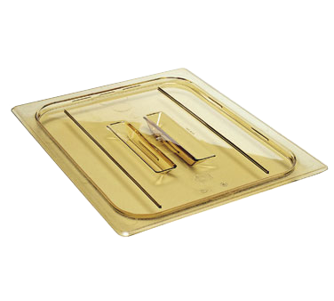 Cambro 60HPCH150 H-pan™ Cover, High Heat, 1/6 Size, Flat With Handle, Polyetherimide, -40°f To 375°f, Non-stick Surface, Won't Bend Or Dent, Amber, Nsf