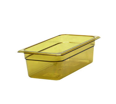 Cambro 34HP150 H-pan™, Plastic Hi-temp, 1/3 Size, 4" Deep, Polysulfone, Non-stick Surface, Won't Bend Or Dent, Amber, Nsf