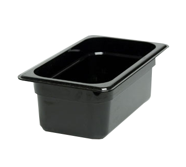 Cambro 44CW110 Camwear® Food Pan, Plastic, 1/4 Size, 4" Deep, Polycarbonate, Black, Nsf