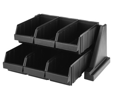Cambro 6RS6110 Organizer Rack, With 6 Bins, 20-1/8"l X 17-1/4"d X 9-1/4"h, Can Be Wall-mounted (each Bin Can Hold Up To 10 Lbs.) Or Placed On Flat Surface, Versa Line, Polyethylene, Black