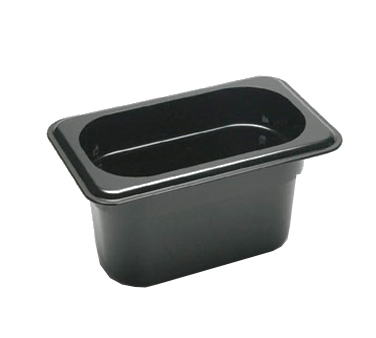 Cambro 94CW110 Camwear® Food Pan, Plastic, 1/9 Size, 4" Deep, Polycarbonate, Black, Nsf
