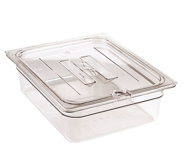 Cambro 30CWCHN135 Camwear® Food Pan Cover, 1/3 Size, Notched, With Handle, Polycarbonate, Clear, Nsf