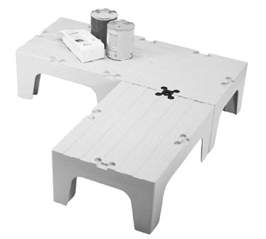 Cambro DRS30480 S-series Dunnage Rack, Solid Top, 1500 Lb. Load Capacity, 21"w X 30"l X 12"h, Polyethylene, One-piece, Seamless Double Wall Construction, 4" Square Legs, Speckled Gray, Nsf