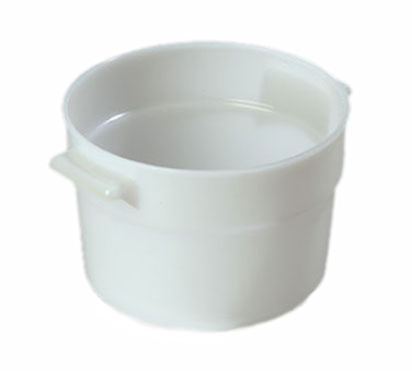 Carlisle 020002 Bain Marie Container, 2 Quart, Round, Outside Stacking Lugs, Molded-in Handles, Seamless, Dishwasher Safe, Polyethylene, White, Nsf