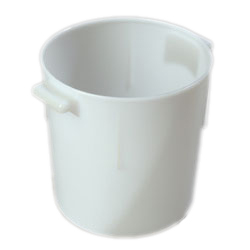 Carlisle 060002 Bain Marie Container, 6 Quart, Round, Outside Stacking Lugs, Molded-in Handles, Seamless, Dishwasher Safe, Polyethylene, White, Nsf