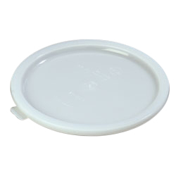 Carlisle 060302 Bain Marie Food Storage Lid, For 6 & 8 Qt. Round Container, Snap-on, Tabbed, Scratch-resistant, Dishwasher Safe, Polyethylene, White, Nsf