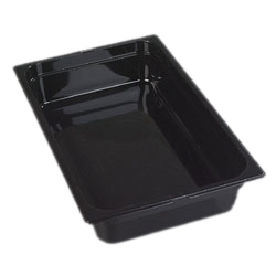 Carlisle 1020103 Topnotch® Food Pan, 1/1 Full-size Pan, 12.7 Qt. Capacity, 4" Deep, Easy-lift Notch, Stackable, Break/stain-resistant, Capacity Indicators, Dishwasher Safe, Polycarbonate, Black, Nsf