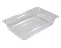 Carlisle 1020107 Topnotch® Food Pan, 1/1 Full-size Pan, 12.7 Qt. Capacity, 4" Deep, Easy-lift Notch, Stackable, Break/stain-resistant, Capacity Indicators, Dishwasher Safe, Polycarbonate, Clear, Nsf