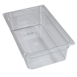 Carlisle 1020207 Topnotch® Food Pan, 1/1 Full-size Pan, 19.4 Qt. Capacity, 6" Deep, Easy-lift Notch, Stackable, Break/stain-resistant, Capacity Indicators, Dishwasher Safe, Polycarbonate, Clear, Nsf