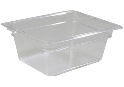 Carlisle 1020307 Topnotch® Food Pan, 1/1 Full-size Pan, 25.9 Qt. Capacity, 8" Deep, Easy-lift Notch, Stackable, Break/stain-resistant, Capacity Indicators, Dishwasher Safe, Polycarbonate, Clear, Nsf